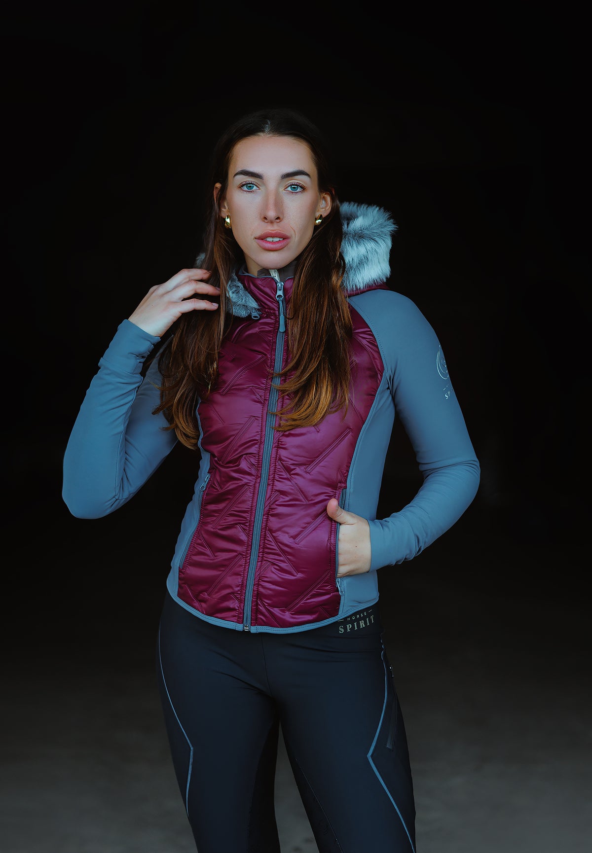 Horse Spirit Riding Hybrid Jacket Blackberry