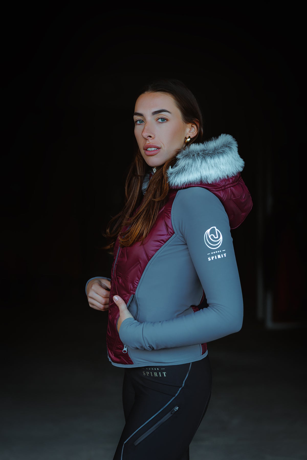 Horse Spirit Riding Hybrid Jacket Blackberry