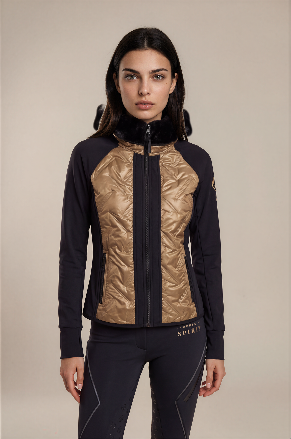 Horse Spirit Hybrid Riding Jacket Bronze Black