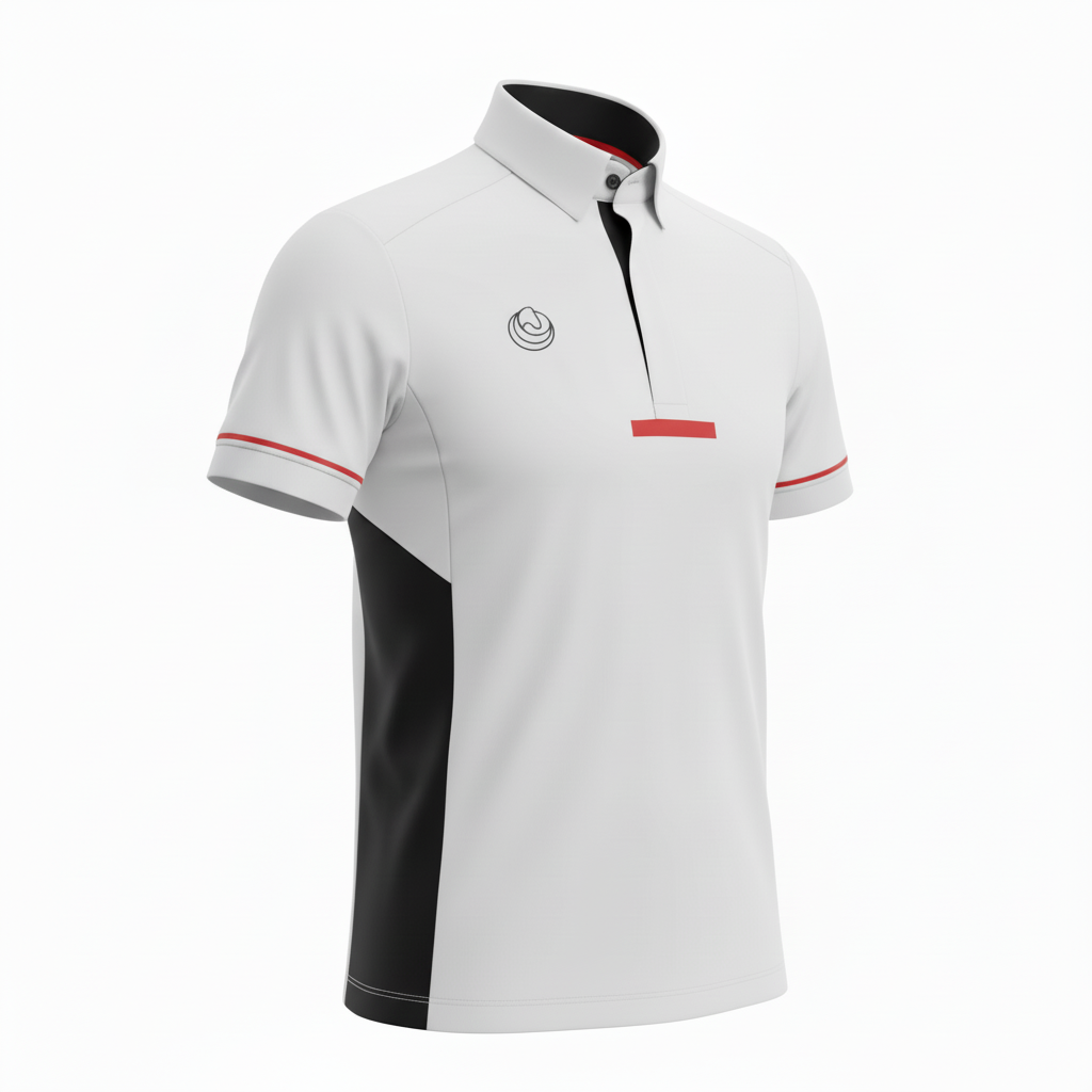 Side view of the Horse Spirit Sport Polo - Shows the flattering silhouette, strategic mesh ventilation, and lightweight technical fabric.