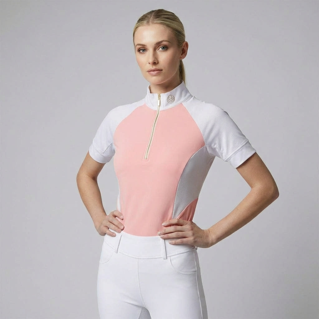 Horse Spirit Show Riding T-Shirt Roze Wit