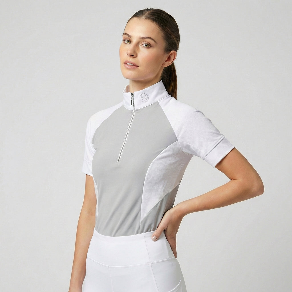 Horse Spirit Show Riding T-Shirt Grau Weiß