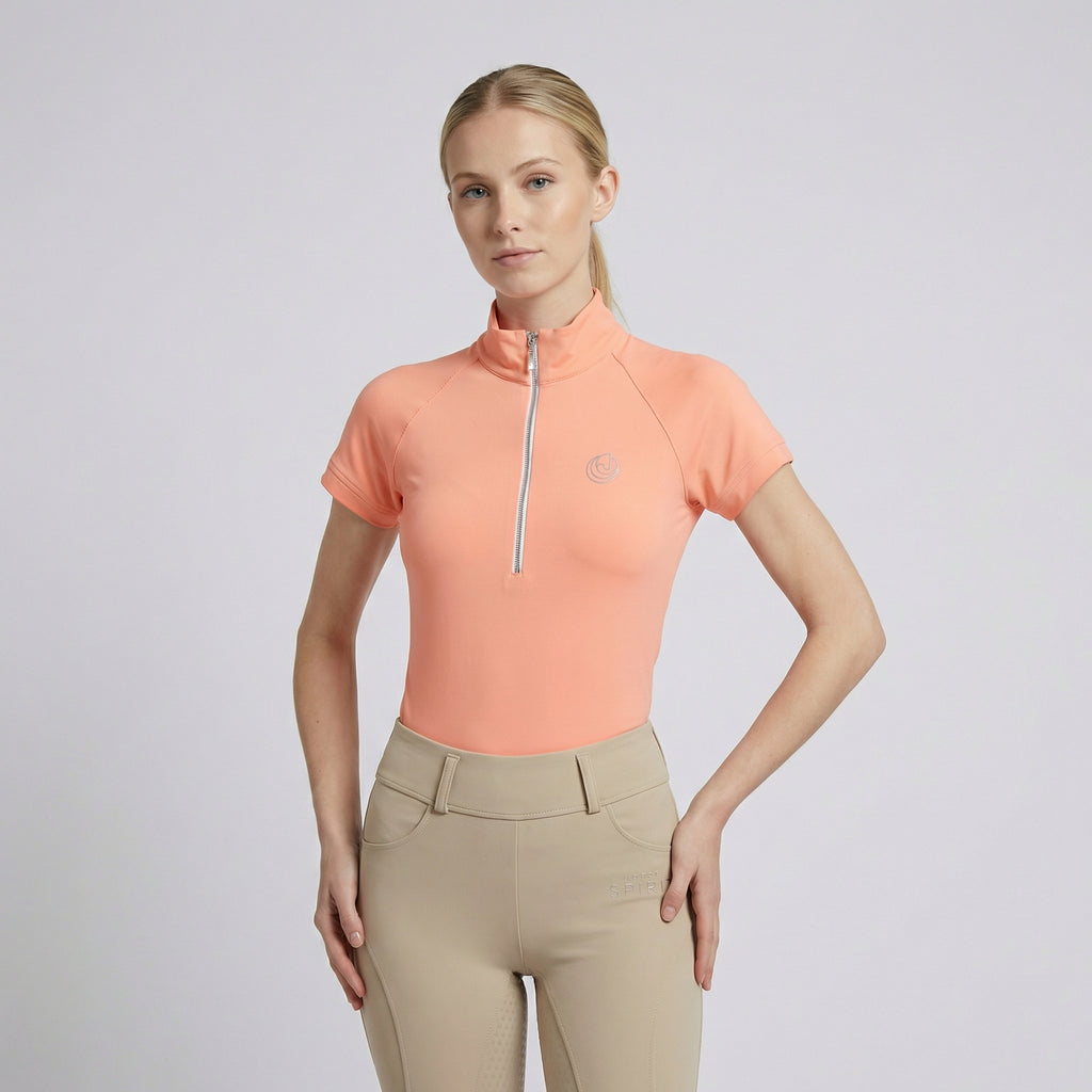 Horse Spirit Basic Reit-T-Shirt Pfirsich