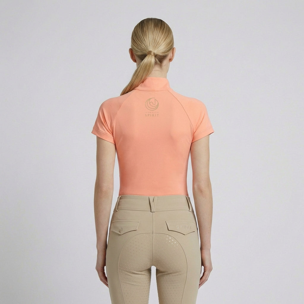 Horse Spirit Basic Rij-T-shirt Perzik