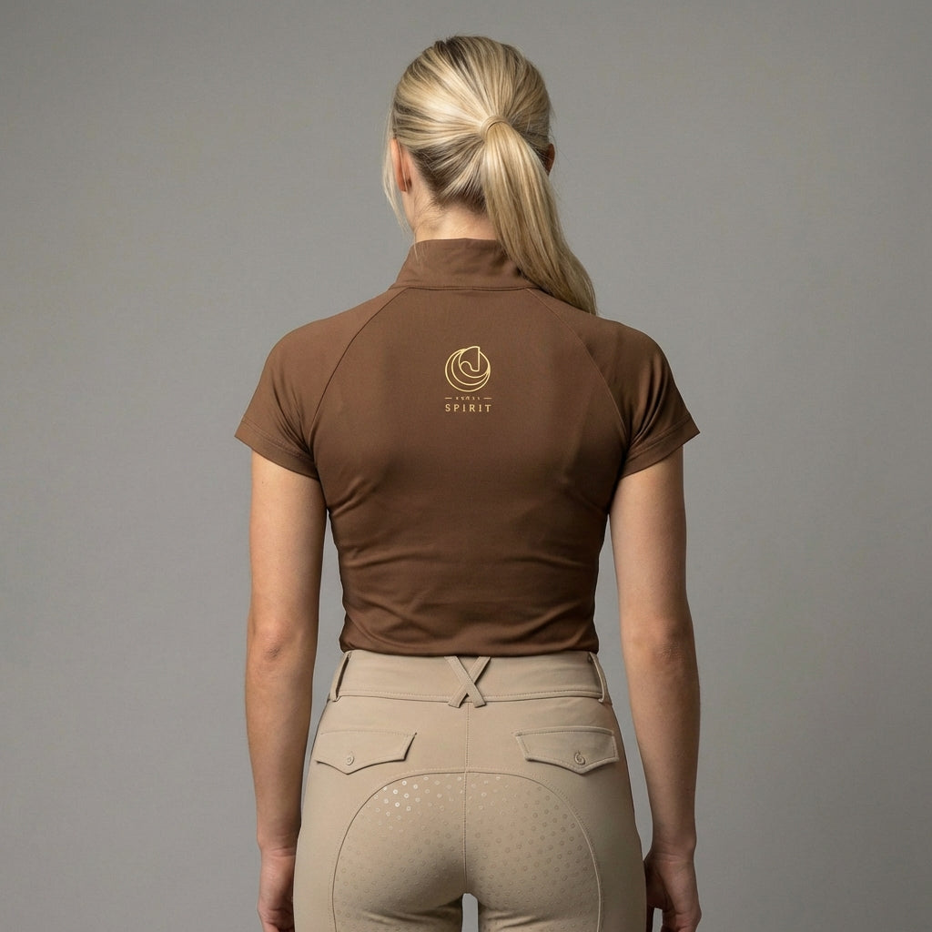 Horse Spirit Basic Rij-T-shirt Bruin