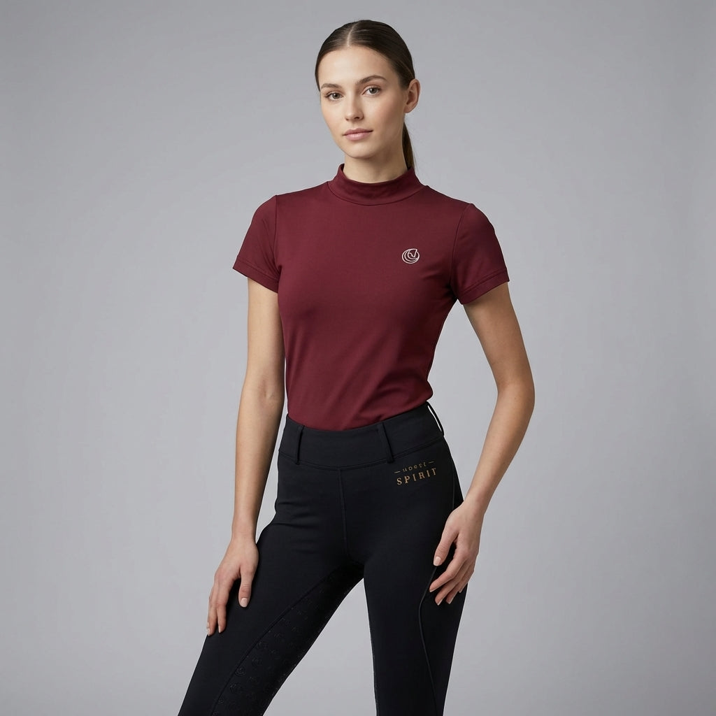 Horse Spirit Riding T-Shirt Line - Basic Bordeaux