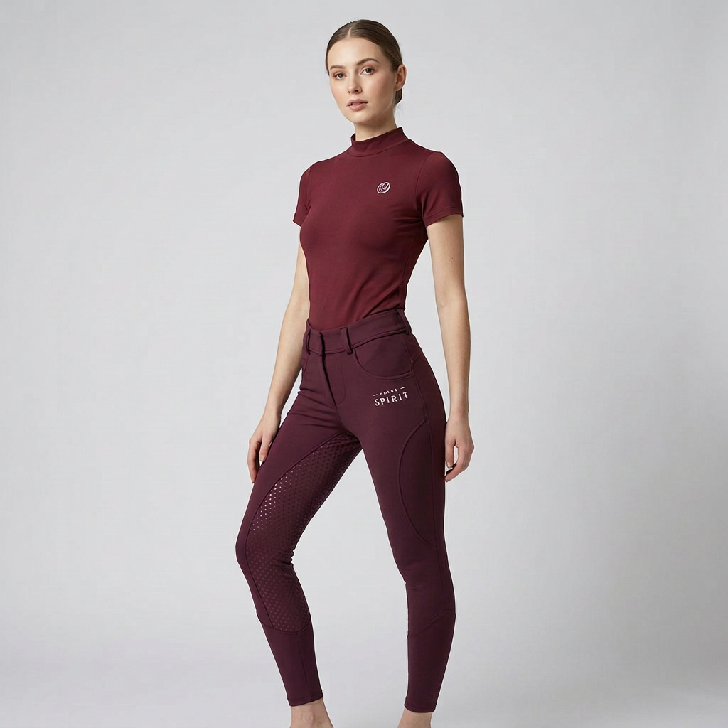 Horse Spirit Riding Leggings Bordo
