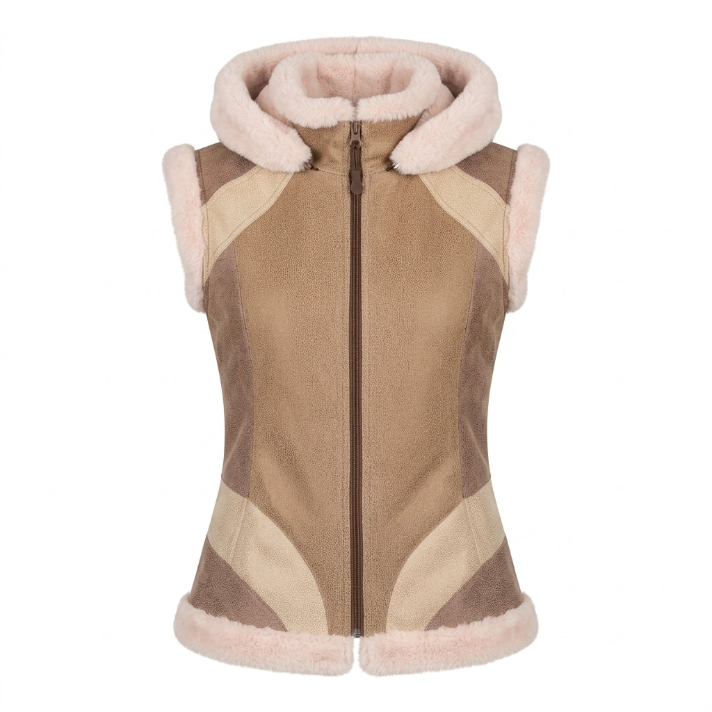 Horse Spirit Warrior Riding Bodywarmer in Beige, front view. Features a flattering feminine cut. A limited Czech edition vest.