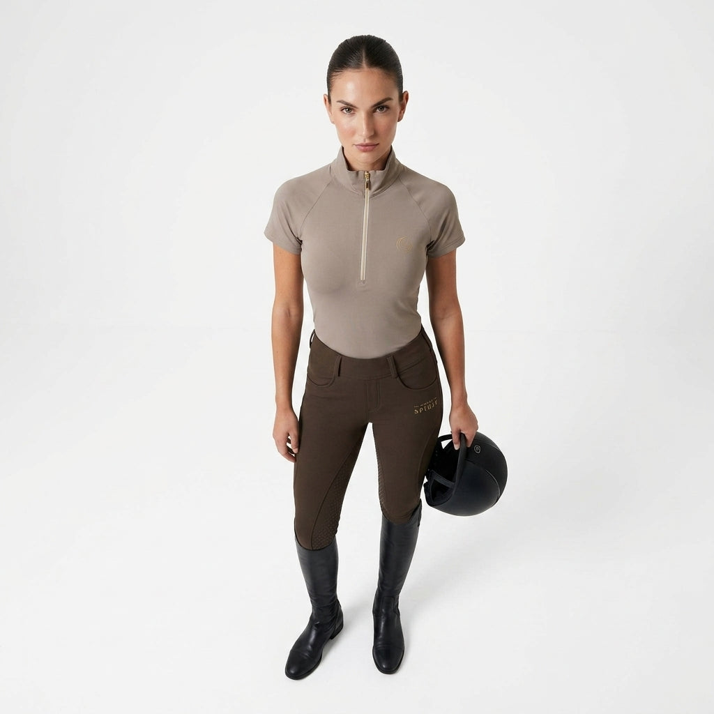 Horse Spirit Basic Reit-T-Shirt Beige