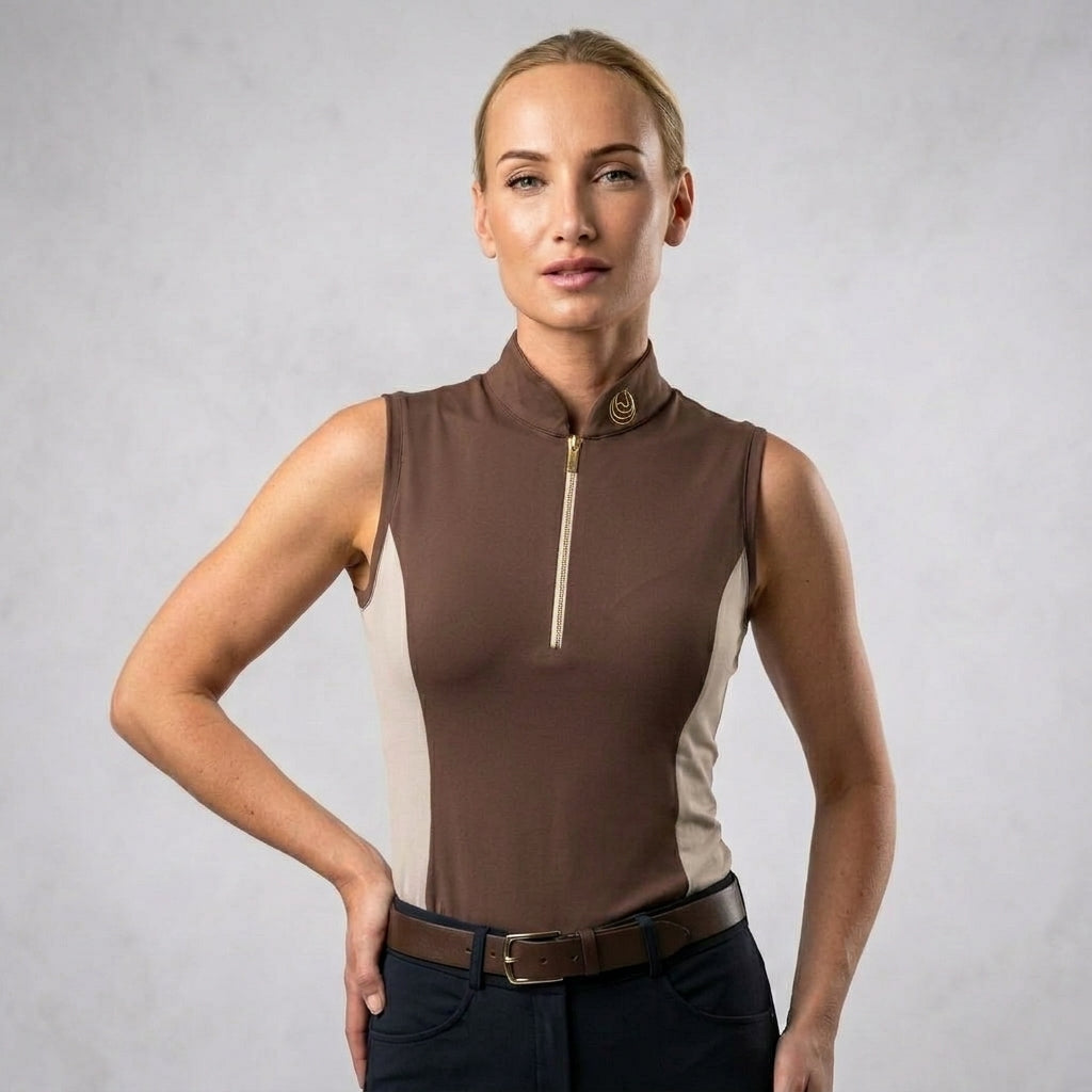 Horse Spirit Riding Tank Top Line Brown