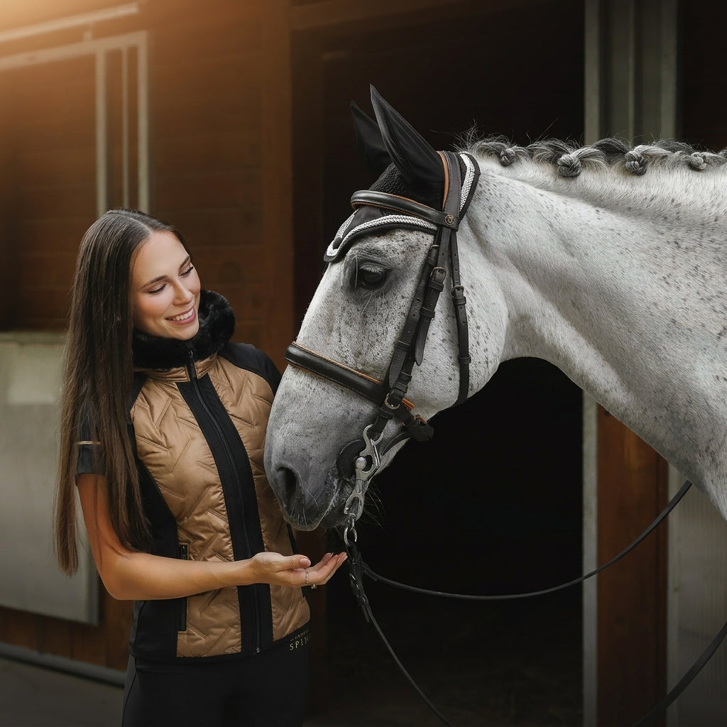 Paardengeest Rijden Bodywarmer Brons en Zwart