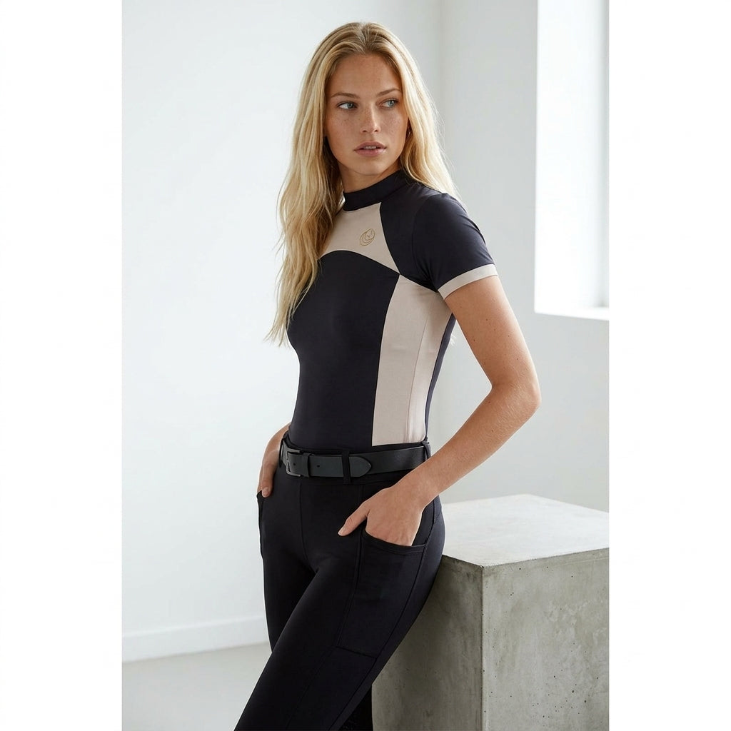 Horse Spirit Riding T-shirt Pure - Black Beige