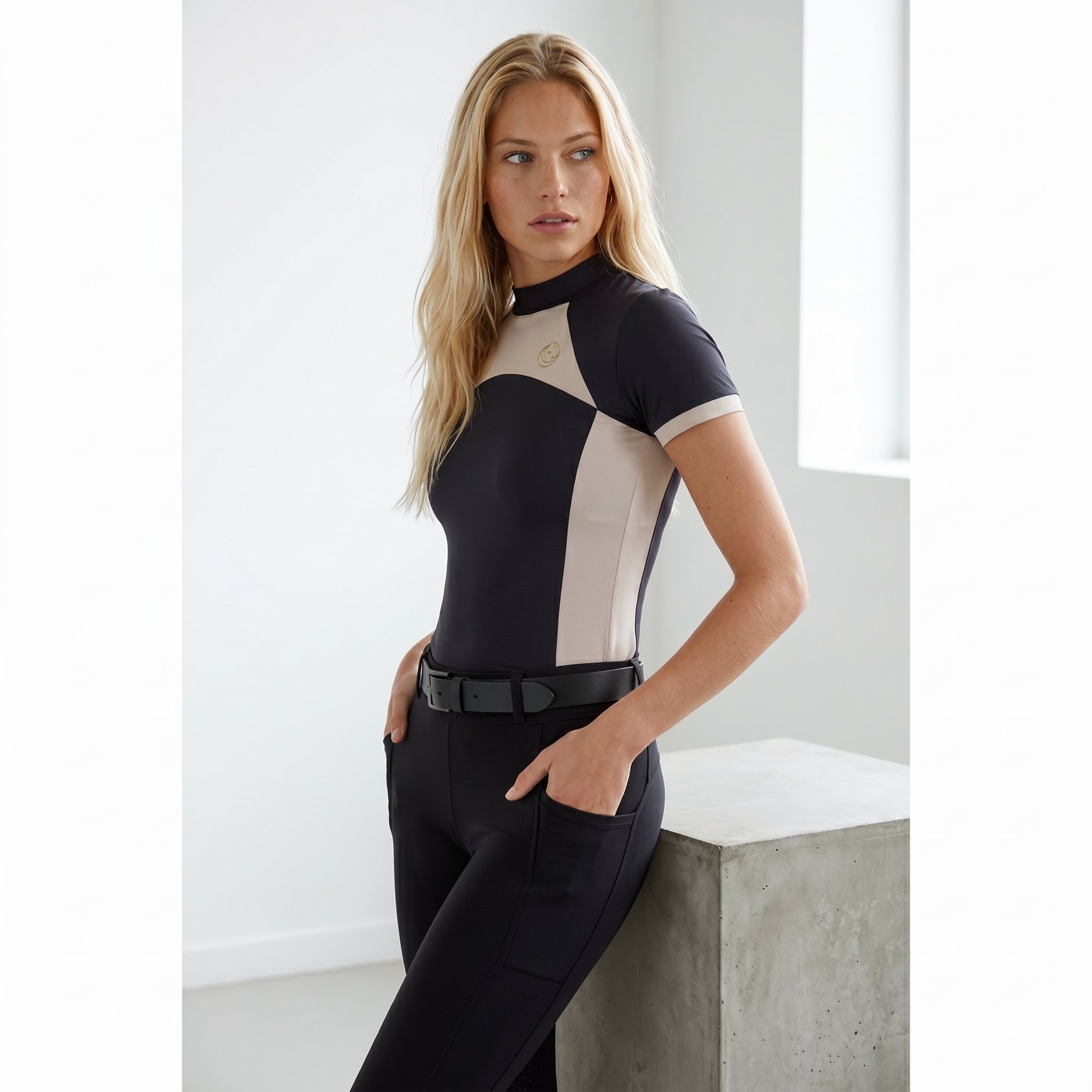 Horse Spirit Riding T-shirt Pure - Black Beige