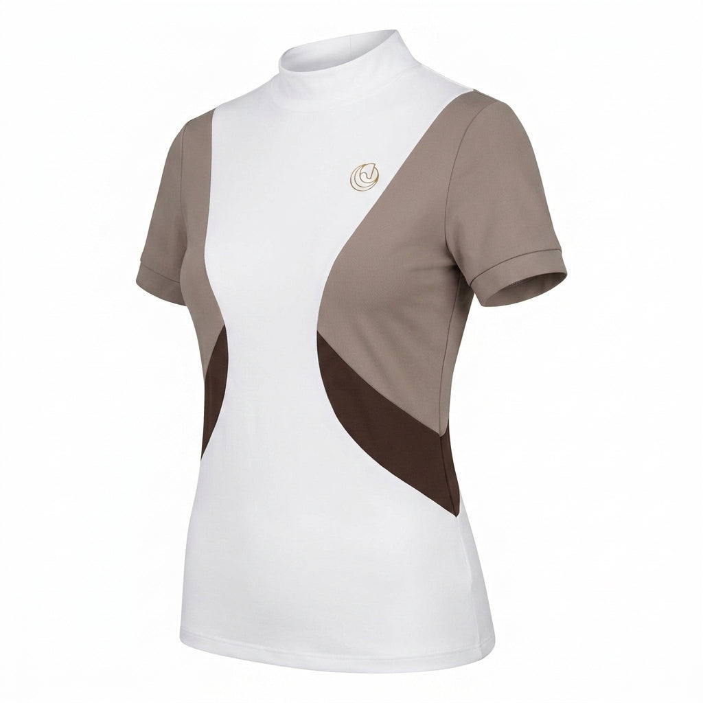 Horse Spirit Show Riding T-Shirt Line - Wit Bruin