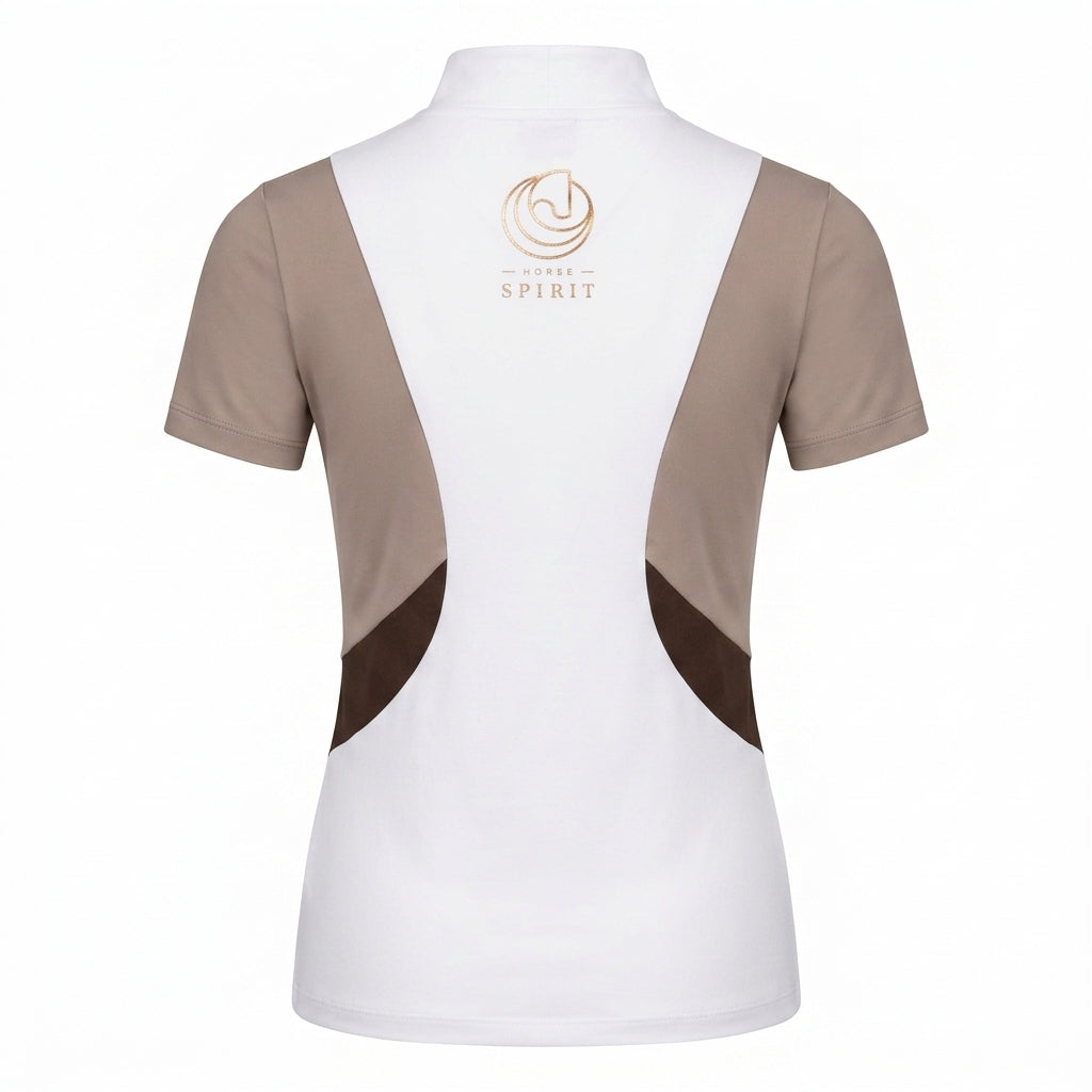 Horse Spirit Show Riding T-Shirt Line - Wit Bruin