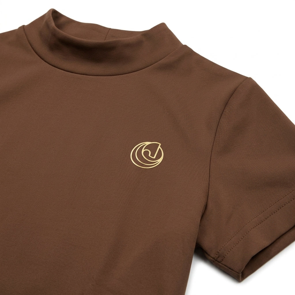 Horse Spirit Riding T-shirt Line - Brown