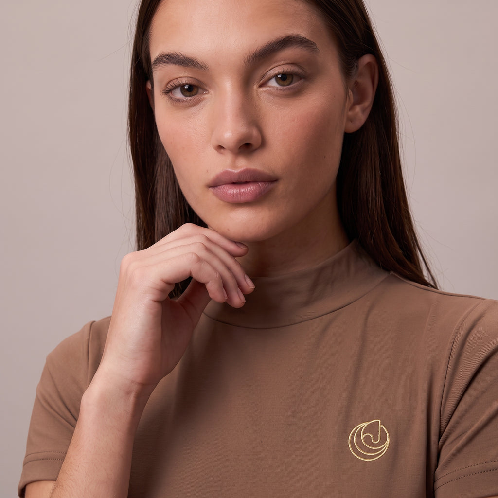 Horse Spirit Riding T-shirt Line - Brown