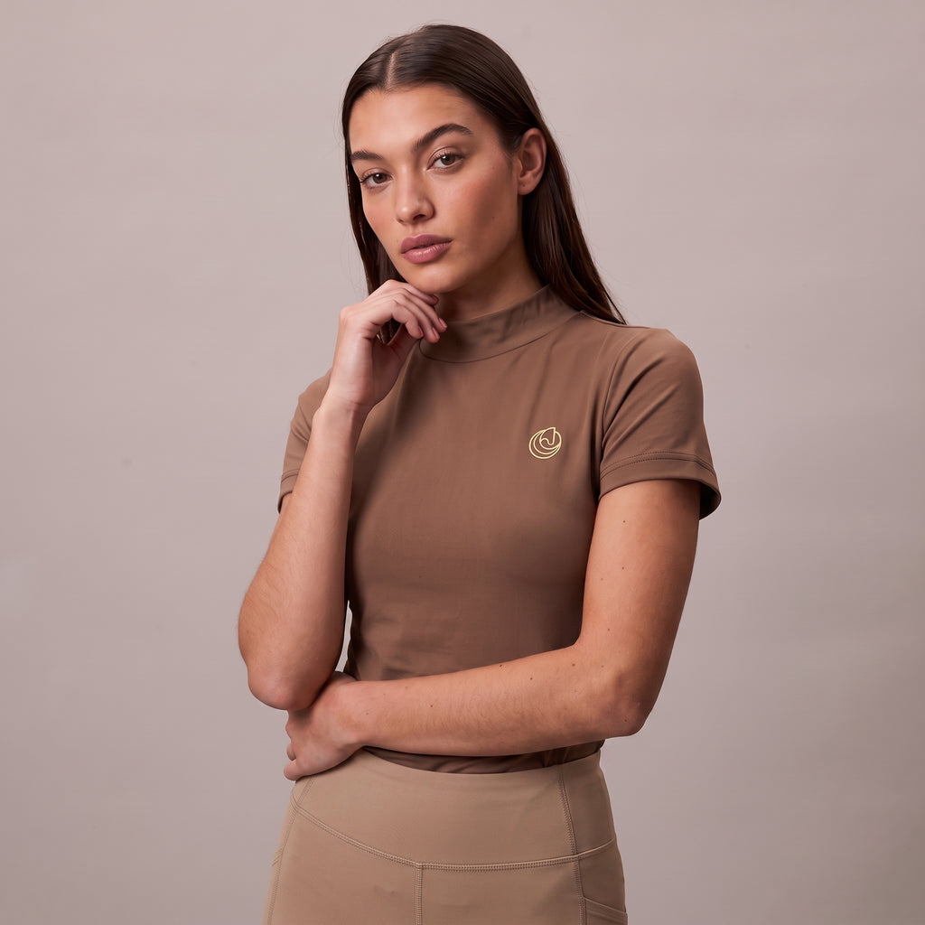 Horse Spirit Riding T-shirt Line - Brown