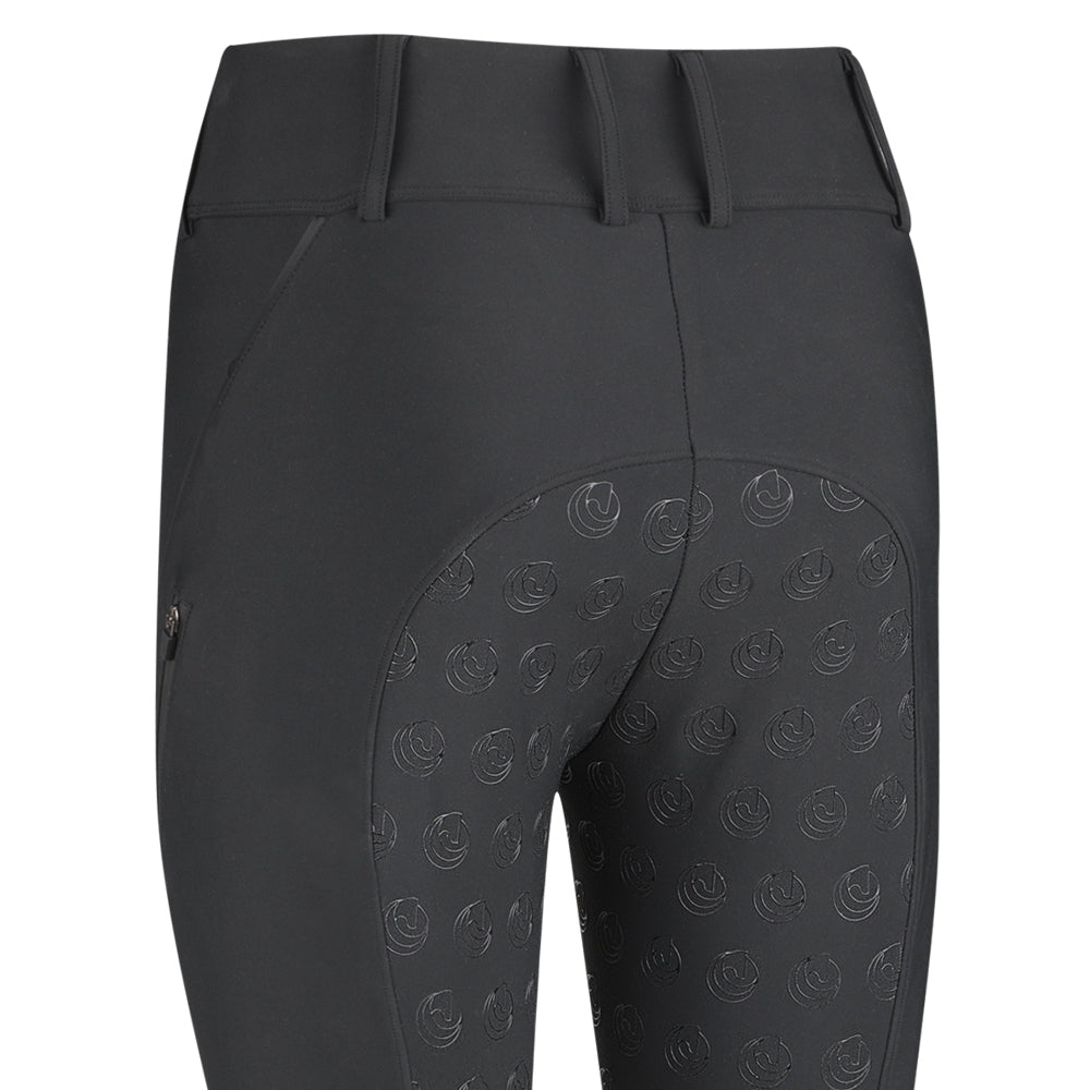 Back view of the Horse Spirit Black Leggings - Highlights the secure full seat, discreet belt loops, silicone grips and supportive high-rise fit.